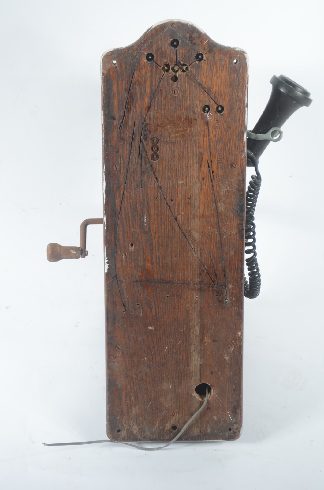 Telefone de parede com discador adaptado, caixa de madeira. Não foi... - foto 6 de 7