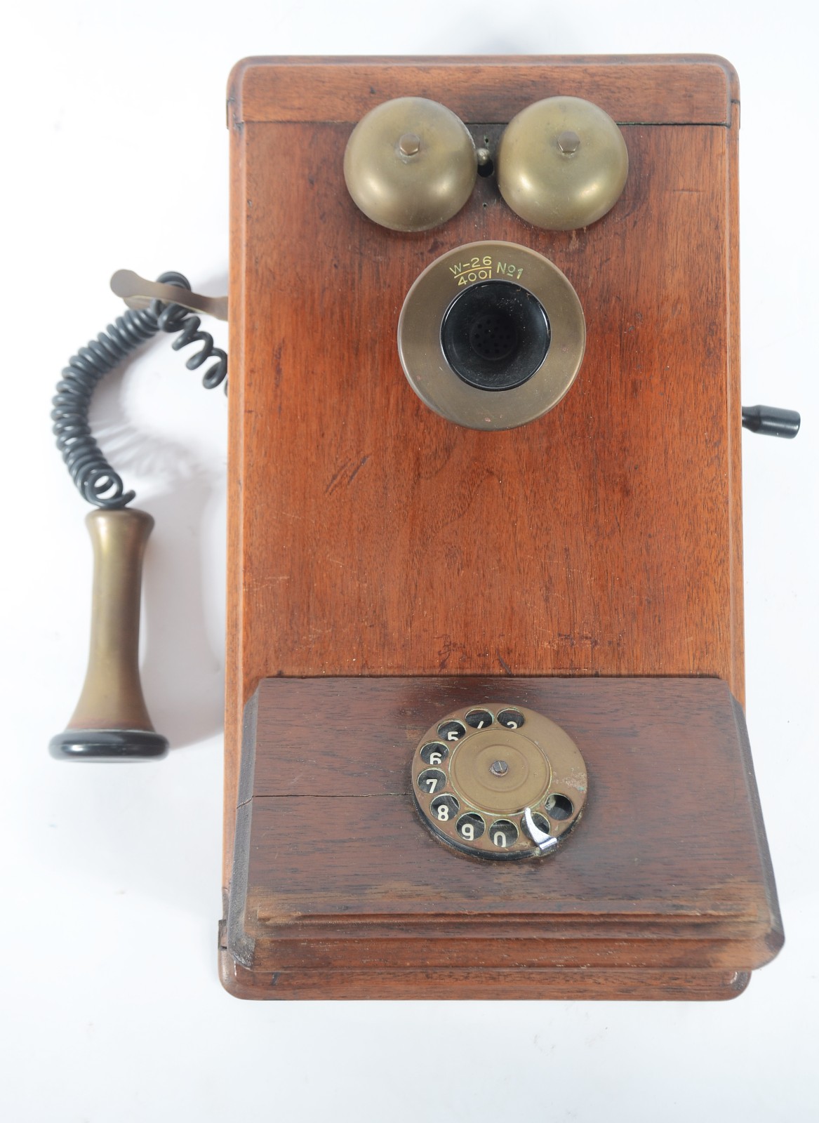 Telefone de parede com discador adaptado, caixa de madeira. Não foi... - foto 2 de 6