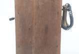 Telefone de parede com discador adaptado, caixa... - Telefone de parede com discador adaptado, caixa de madeira. Não foi testado o funcionamento.