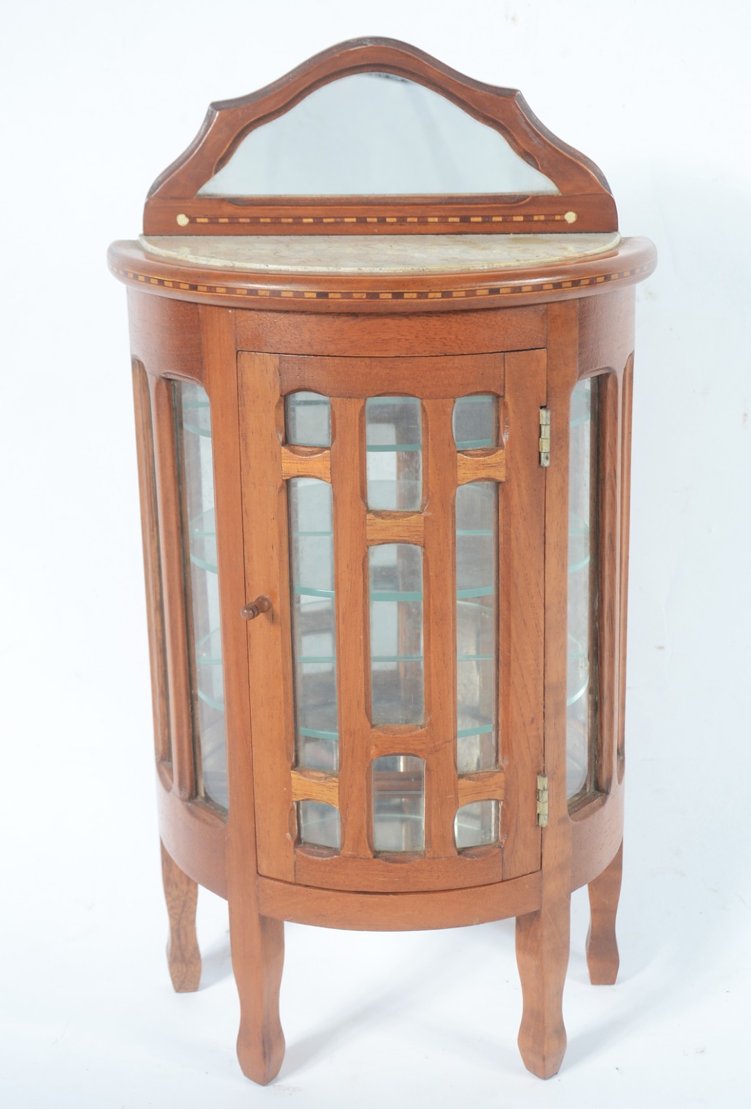 Miniatura de vitrine de madeira nobre, semi bombé. - foto 2 de 5