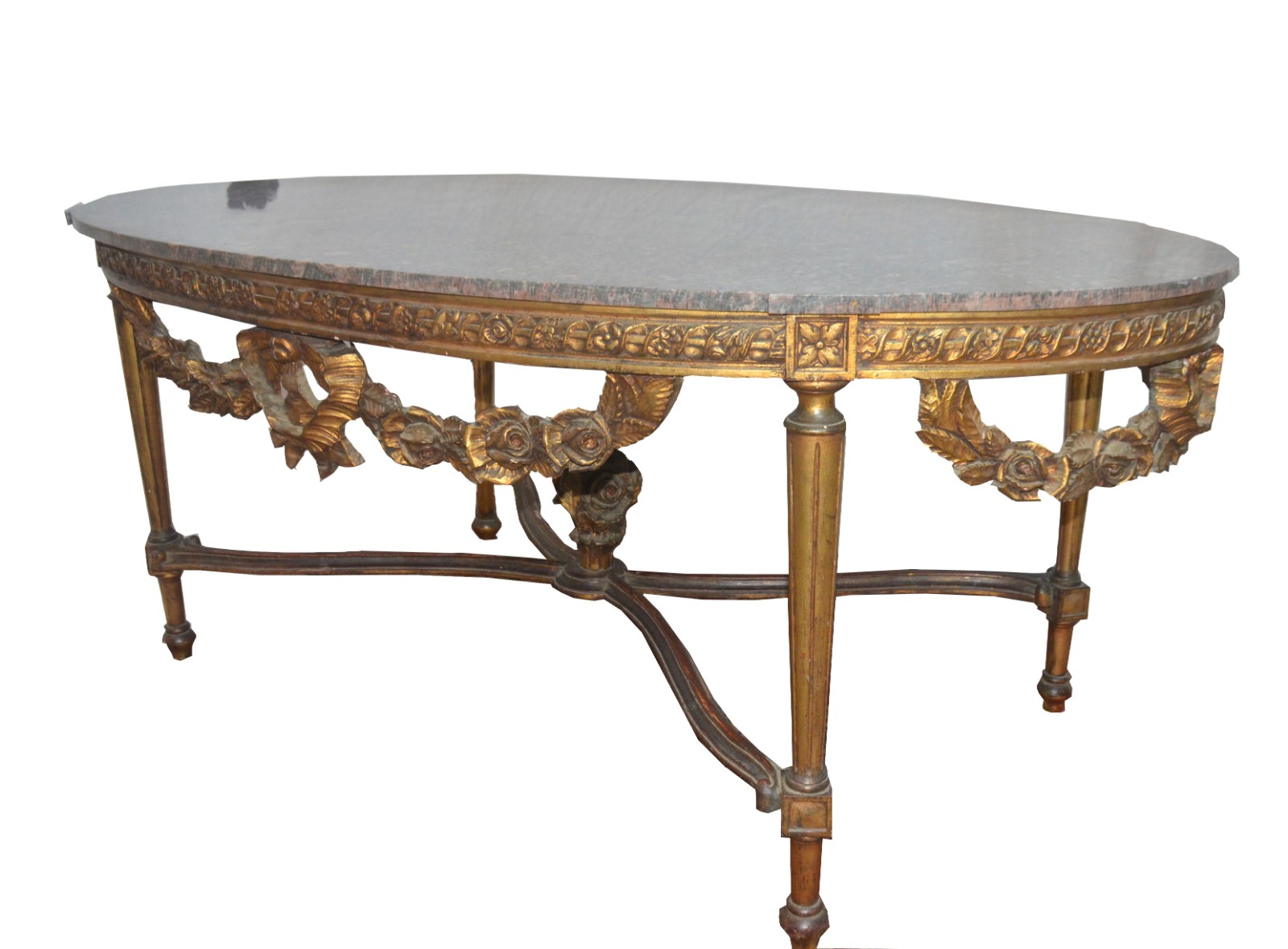 Conjunto de mesa de jantar de madeira nobre dourada, estilo frances... - foto 2 de 7