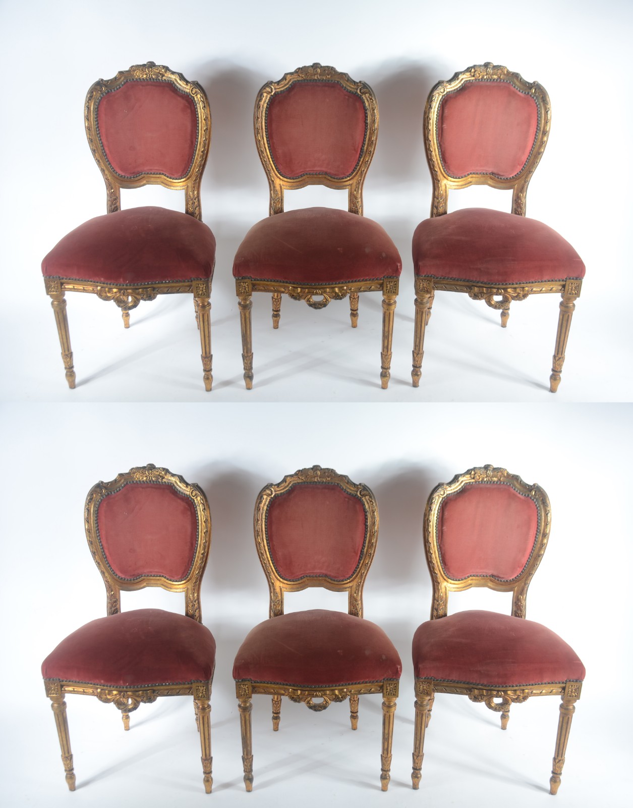 Conjunto de mesa de jantar de madeira nobre dourada, estilo frances... - foto 6 de 7
