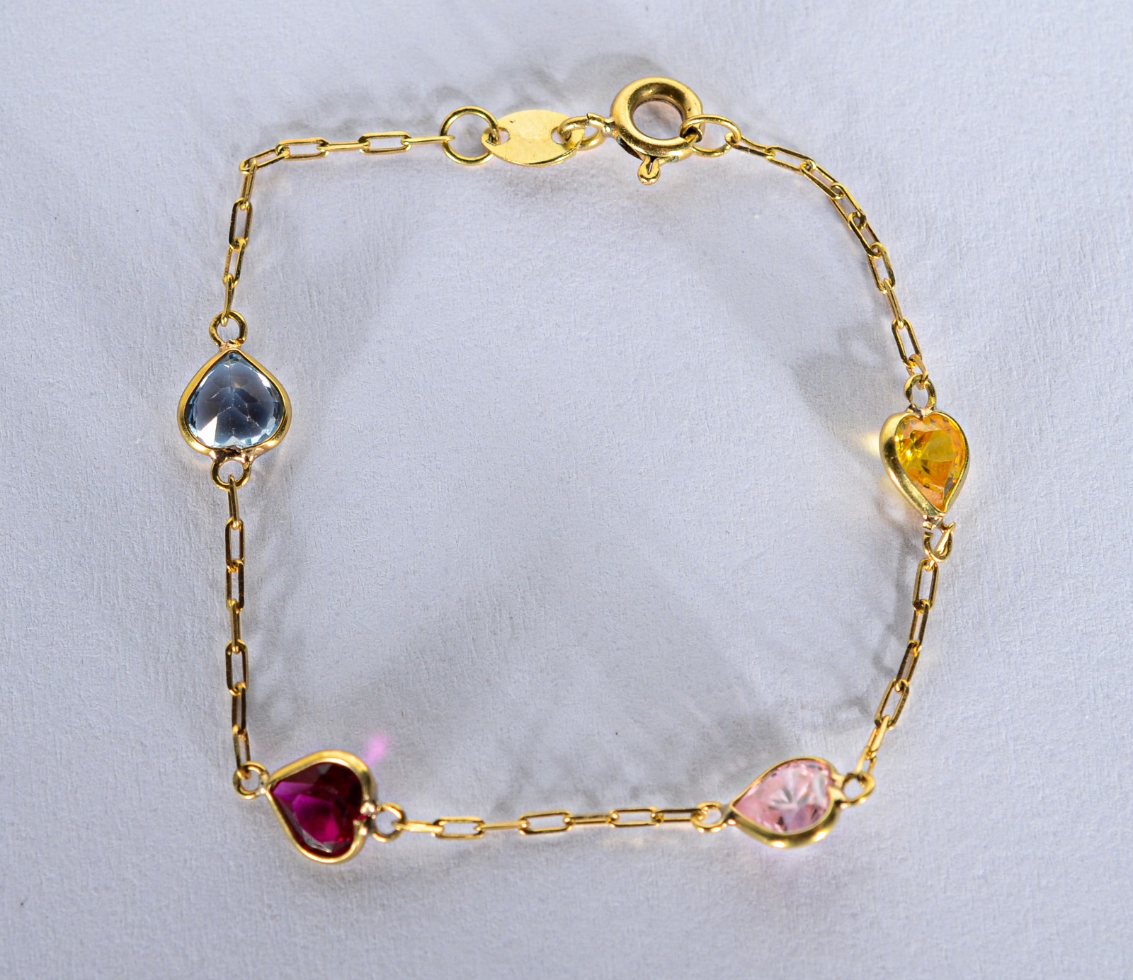 Pulseira de ouro 18 k., contraste 750 mls com pedras coloridas. (Por... - foto 4 de 4
