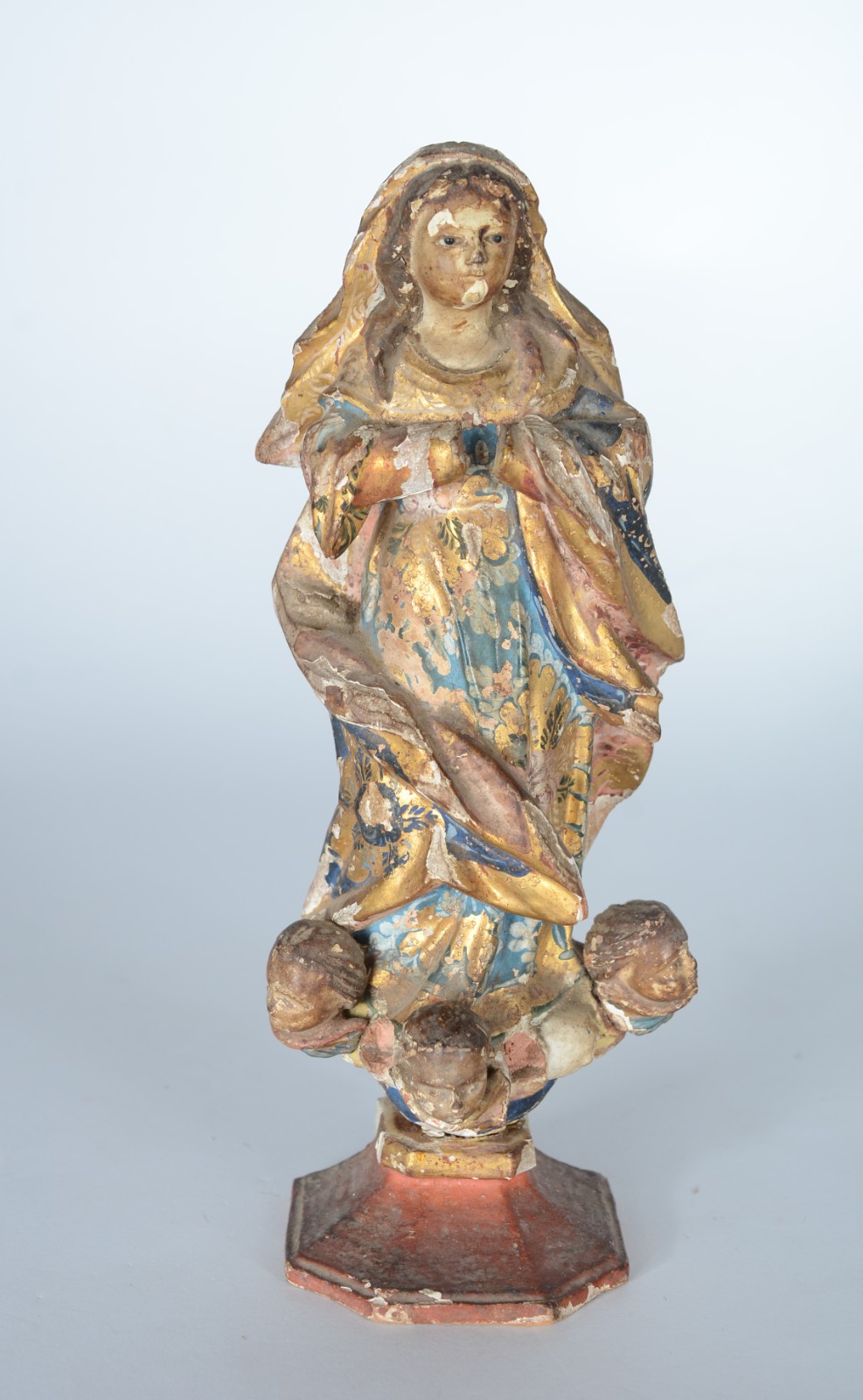 Nossa Senhora - Antiga imagem de madeira policromada e dourada... - foto 1 de 6