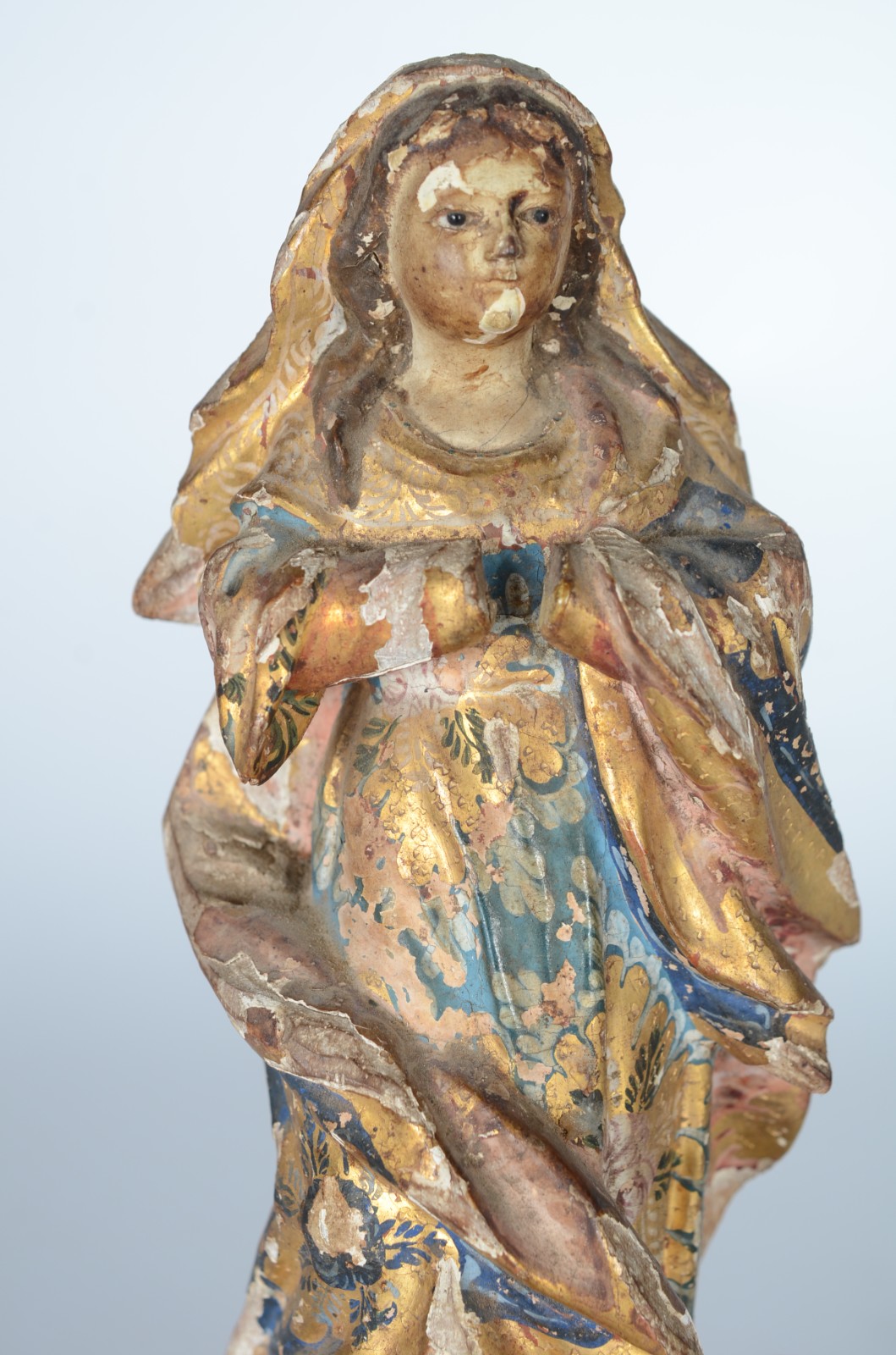 Nossa Senhora - Antiga imagem de madeira policromada e dourada... - foto 2 de 6