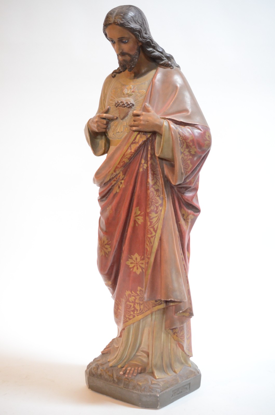 Sagrado Coração de Jesus - Grande imagem francesa de estuque... - foto 4 de 10