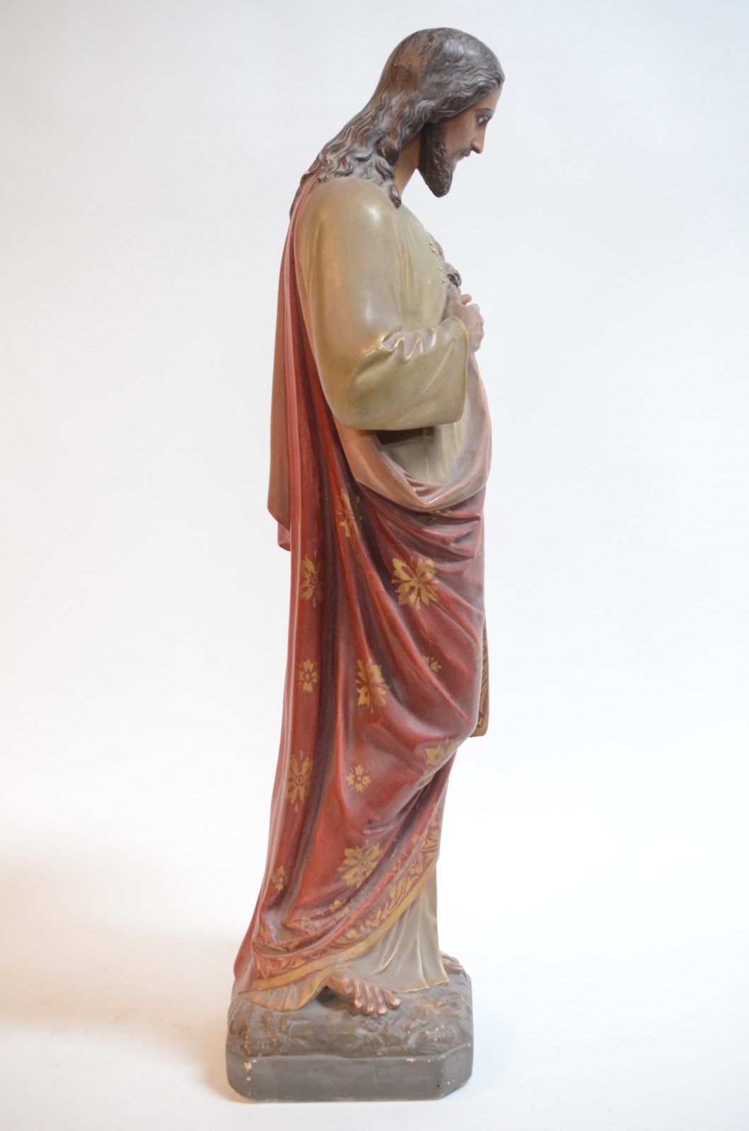 Sagrado Coração de Jesus - Grande imagem francesa de estuque... - foto 6 de 10