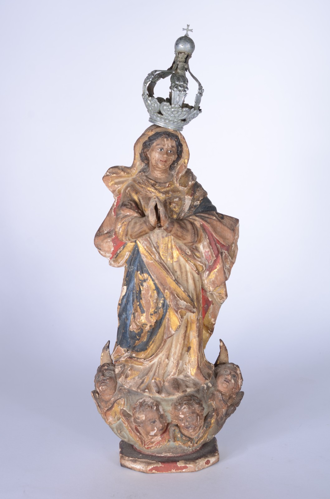 Nossa Senhora da Conceição - Imagem de madeira policromada e dourada... - foto 1 de 7