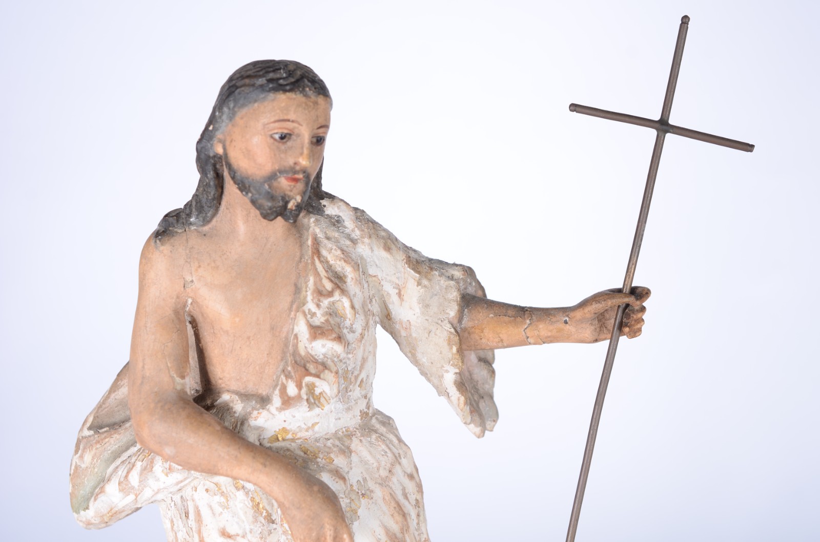São João Batista - Imagem de madeira policromada. Século XIX. - foto 2 de 9