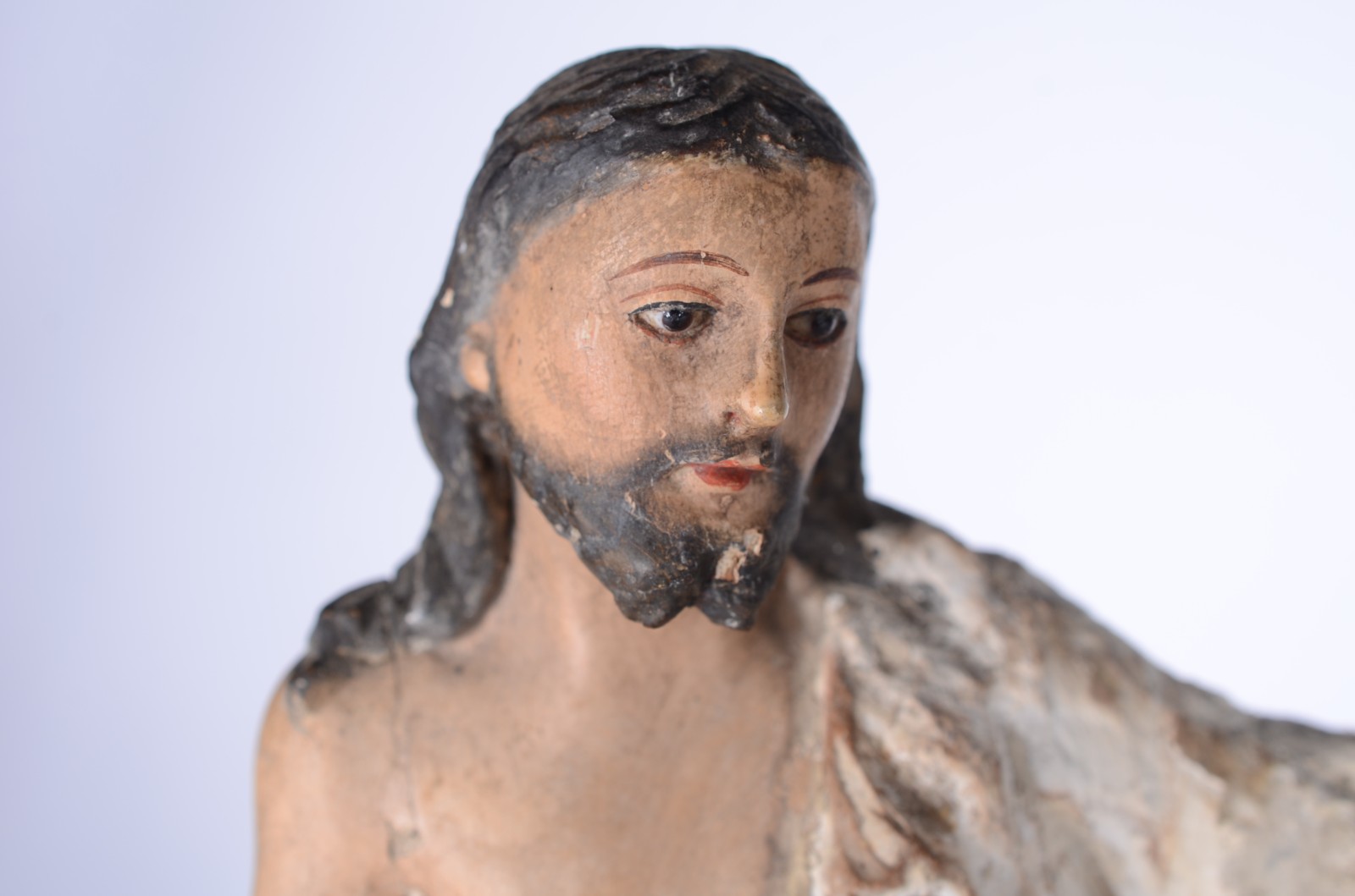São João Batista - Imagem de madeira policromada. Século XIX. - foto 3 de 9