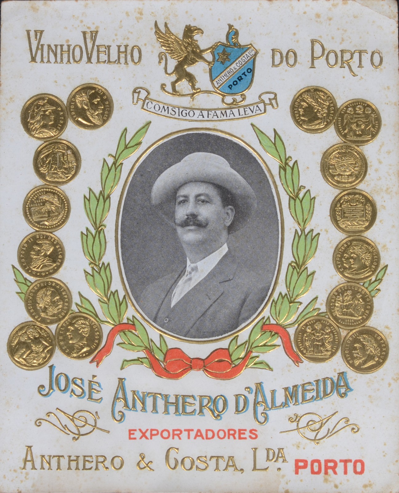 Antigo card de propaganda "José Anthero" datados de 1891 com gravação... - foto 1 de 3