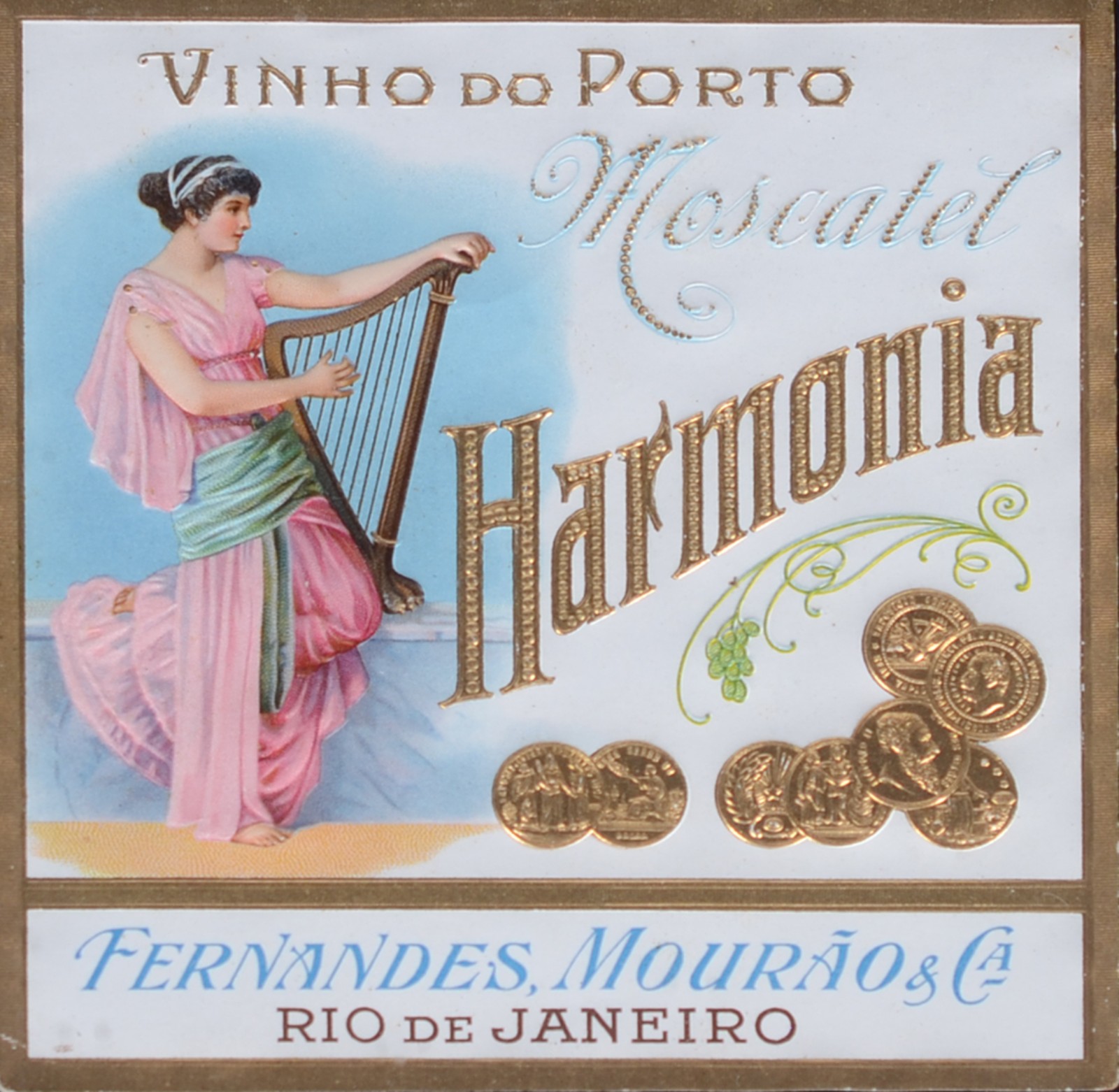 Antigo card de propaganda "Harmonia" datados de 1891 com gravação em... - foto 1 de 3