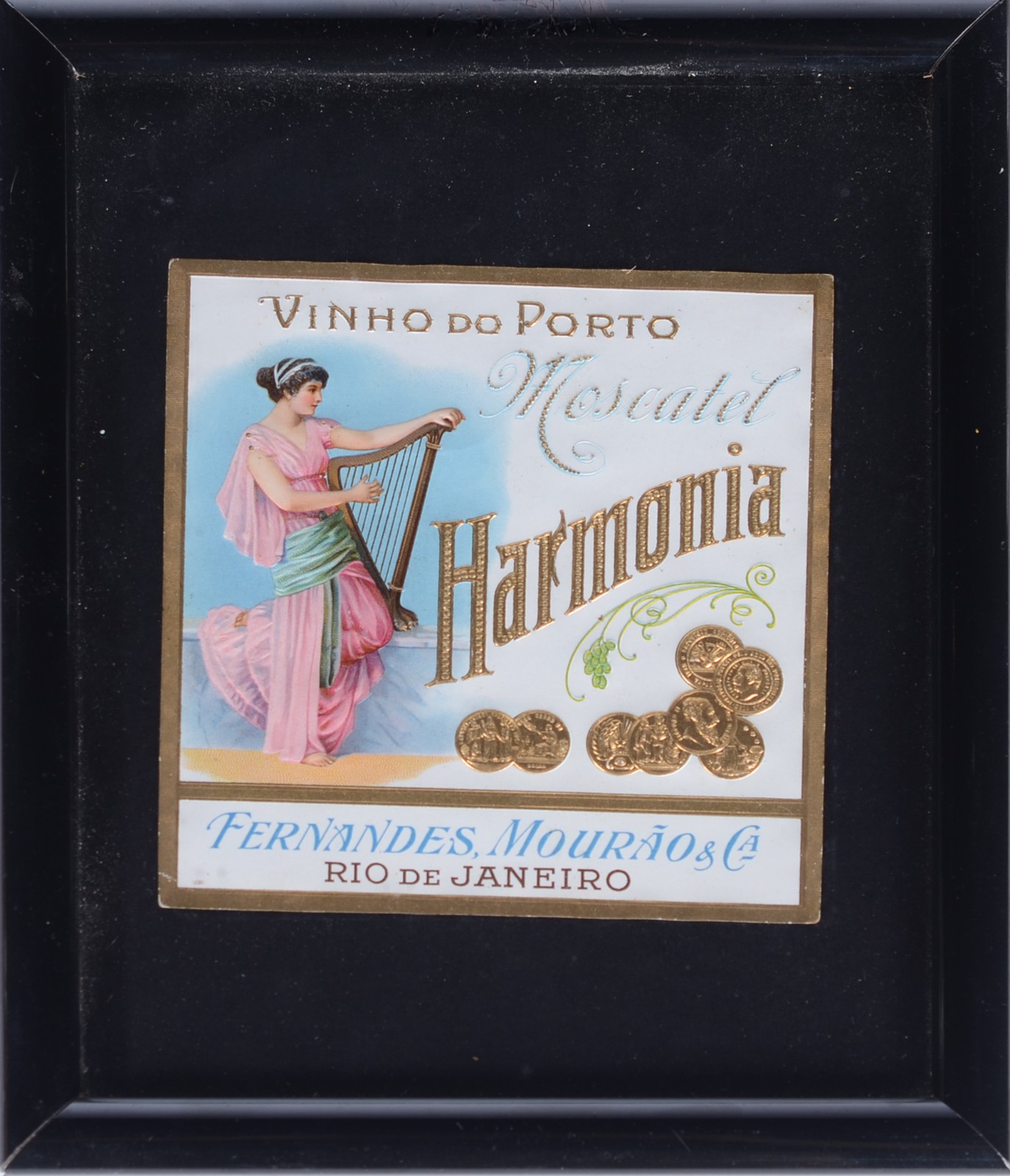 Antigo card de propaganda "Harmonia" datados de 1891 com gravação em... - foto 2 de 3