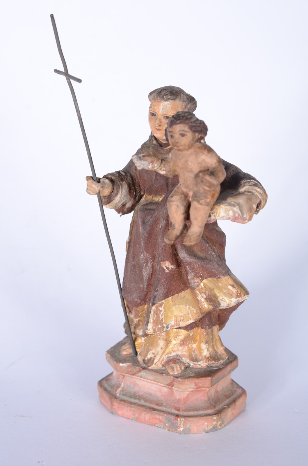 Santo Antônio com menino - Antiga imagem de madeira policromada... - foto 3 de 7
