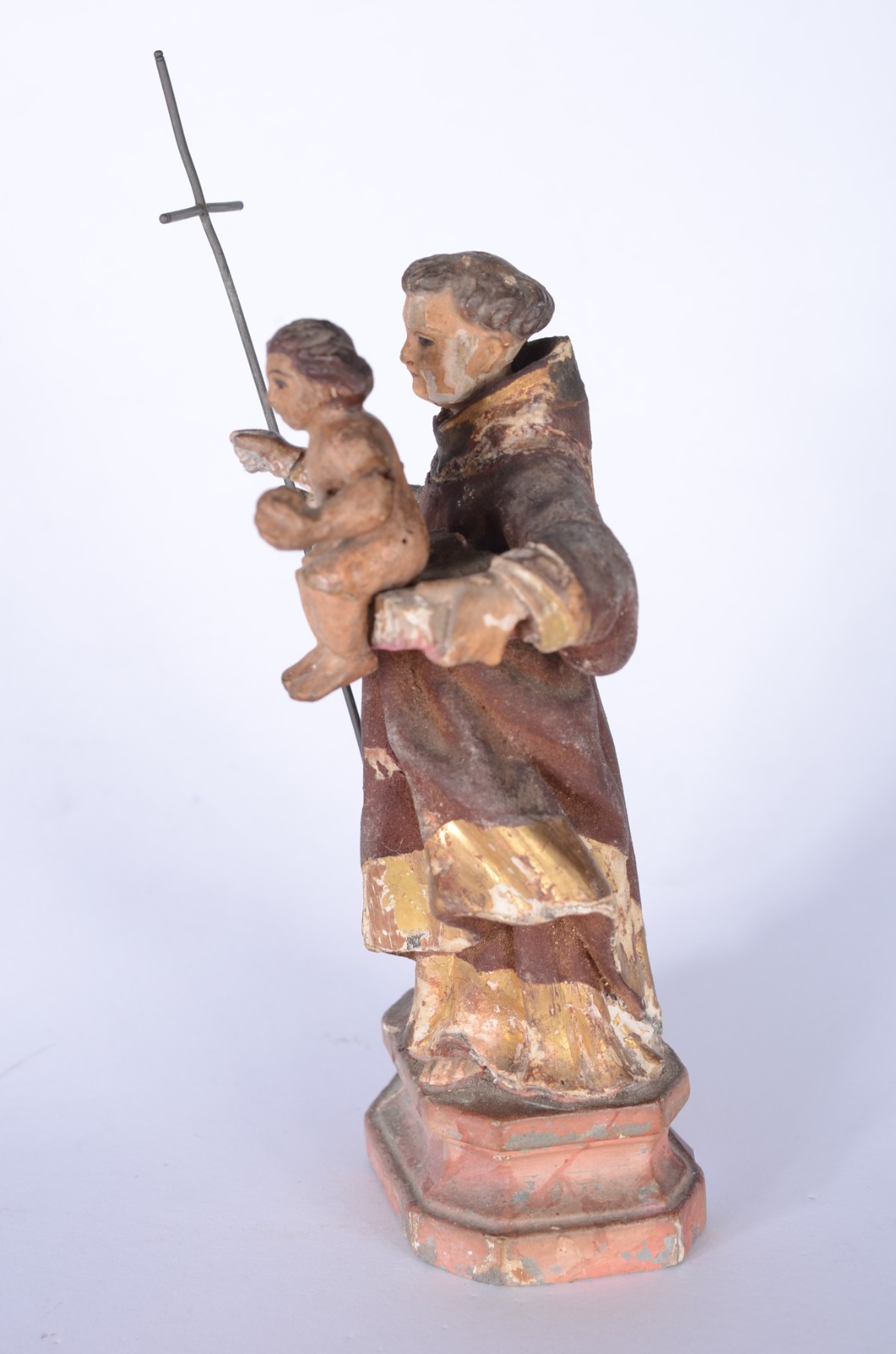 Santo Antônio com menino - Antiga imagem de madeira policromada... - foto 4 de 7