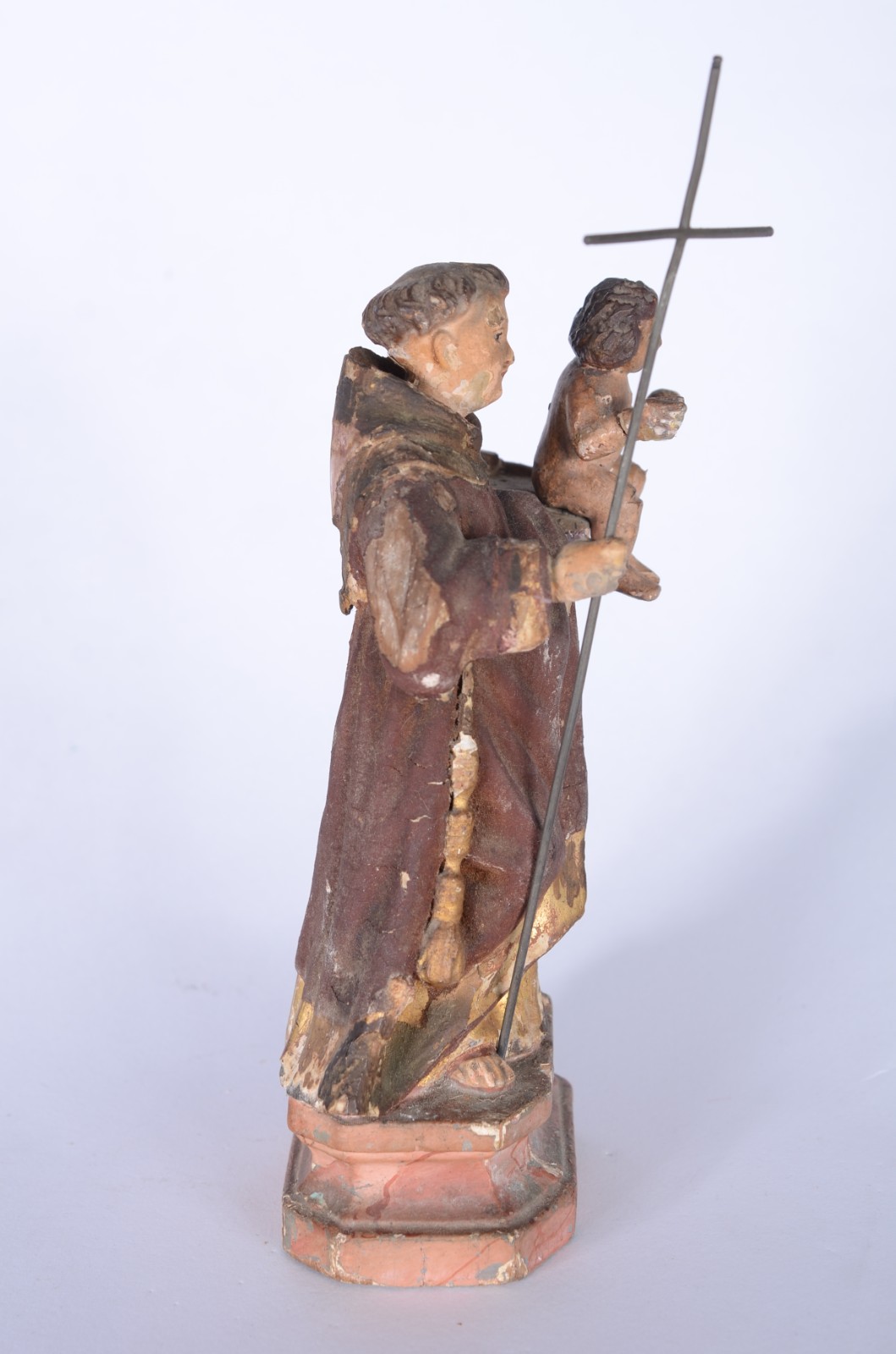 Santo Antônio com menino - Antiga imagem de madeira policromada... - foto 5 de 7
