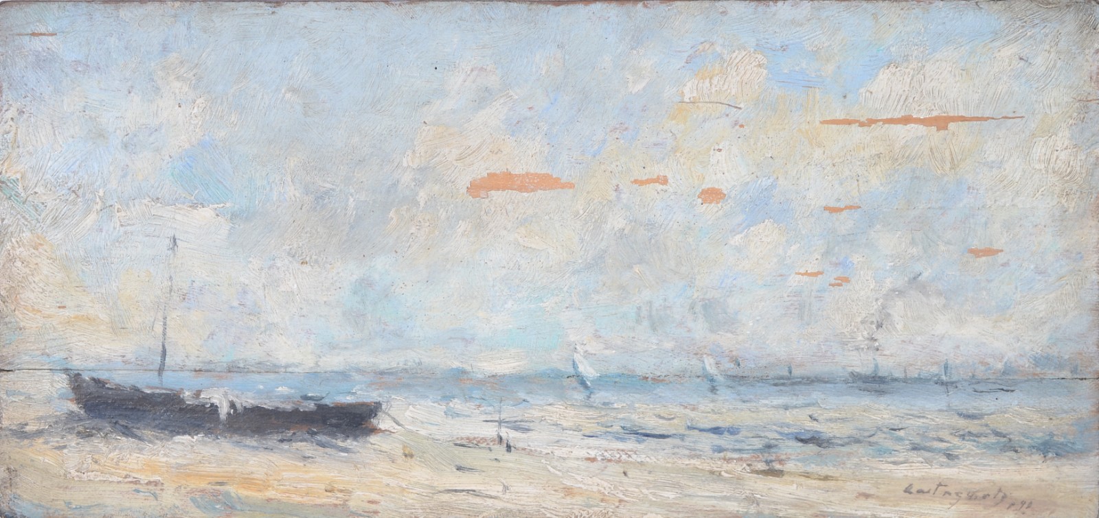 Castagneto (1851-1900), Marinha com Barcos - foto 1 de 4