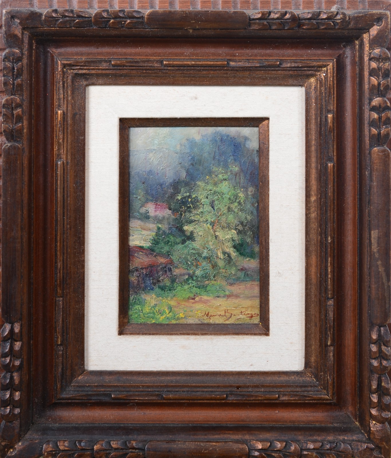 Manoel Santiago (1897-1987), Paisagem com casario - Cauterets, França - foto 2 de 5