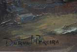 Durval Pereira (1917-1984), Casário com Igreja - Óleo sobre tela - datado 1984.