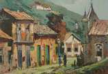 Durval Pereira (1917-1984), Casario com Igreja - Óleo sobre tela.