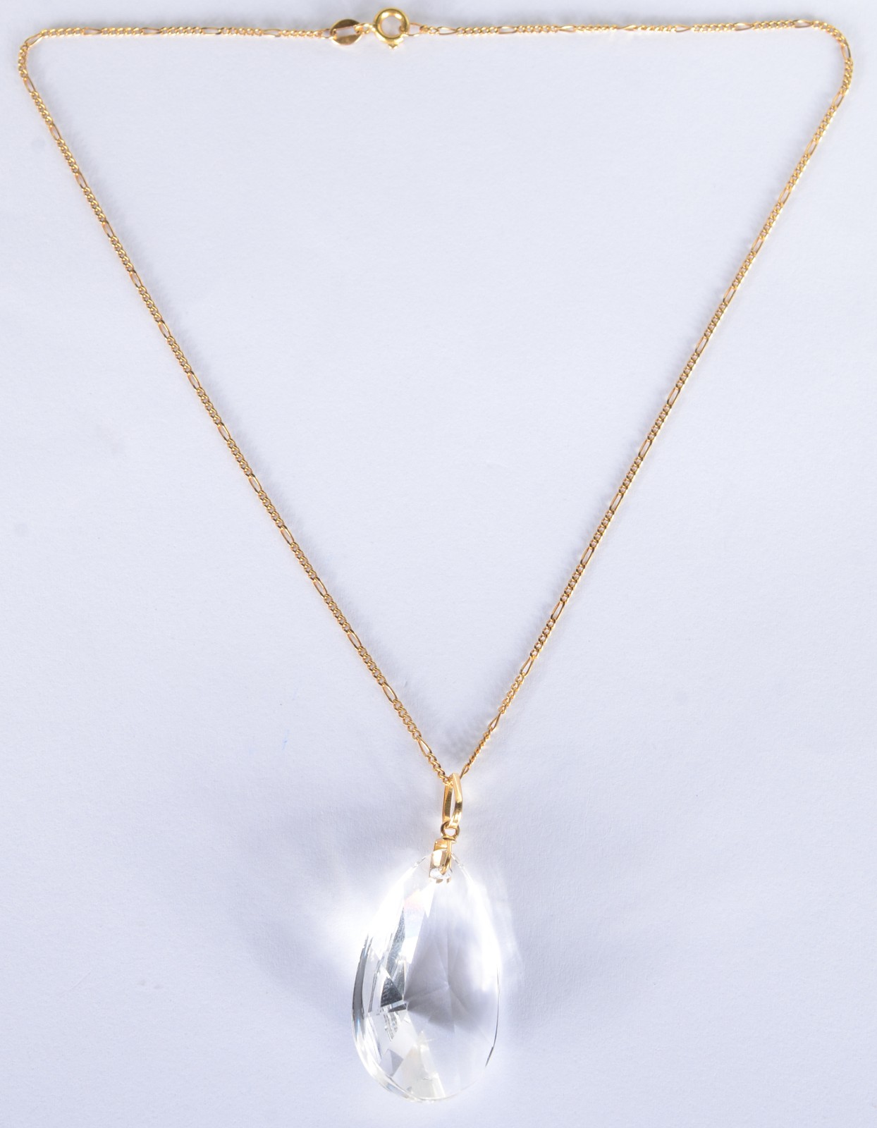 Colar de ouro 18 k., contraste 750 mls com pendente feitio gota com... - foto 2 de 5