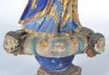 Nossa Senhora da Conceição - Antiga imagem de m... - Nossa Senhora da Conceição - Antiga imagem de madeira policromada e dourada, coroa de prata (sem as mãos). Século XIX. Desgastes do tempo.