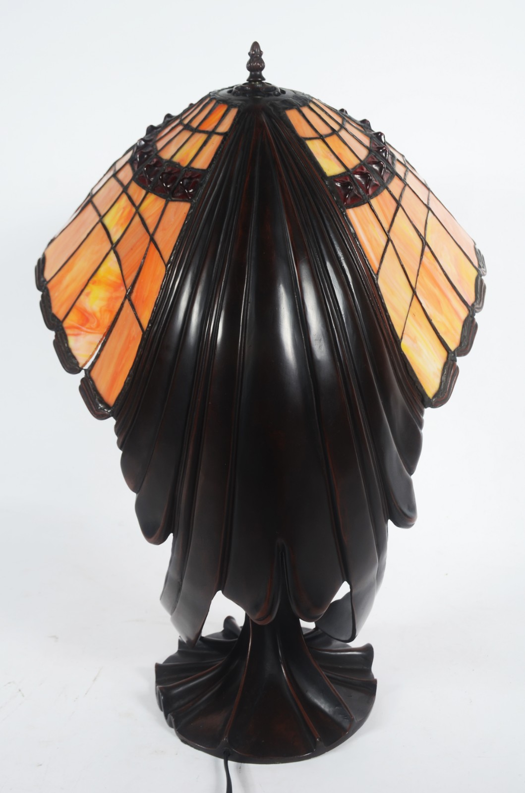 Abatjour estilo Tiffany Art Nouveau, base de bronze representando... - foto 4 de 8