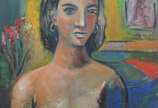 Sandro Donatelo, Cabeça - Figura Feminina - Óleo sobre tela.