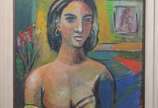 Sandro Donatelo, Cabeça - Figura Feminina - Óleo sobre tela.