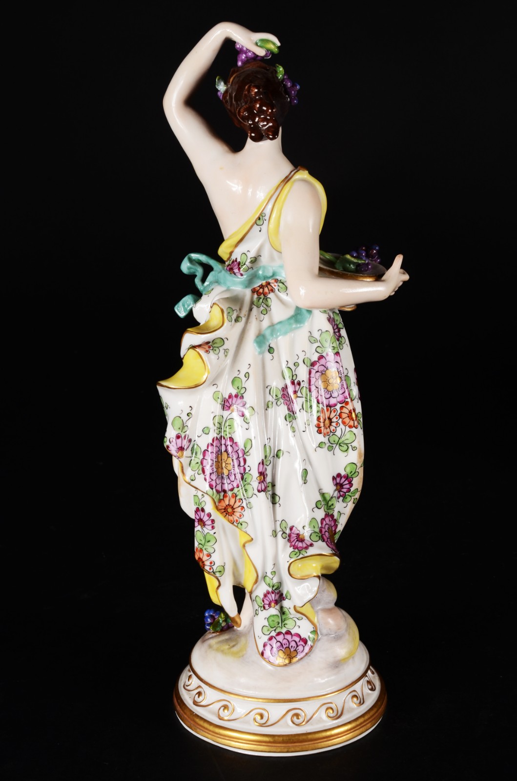 Estatueta de porcelana italiana policromada e realces dourados... - foto 6 de 9