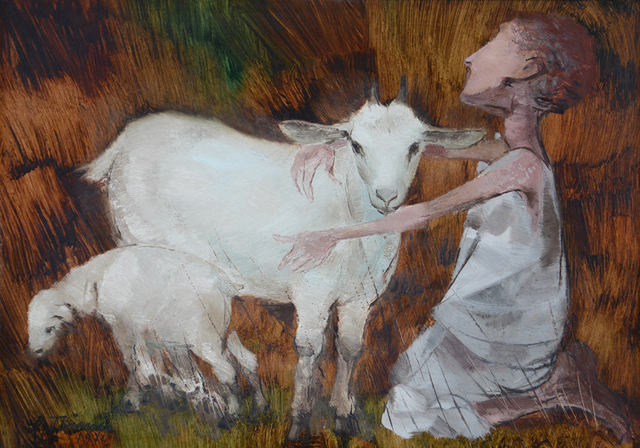 BIANCO, Enrico (1918 - 2013) - Menino com carneiro - ost - 27 x 35... - foto 2 de 3