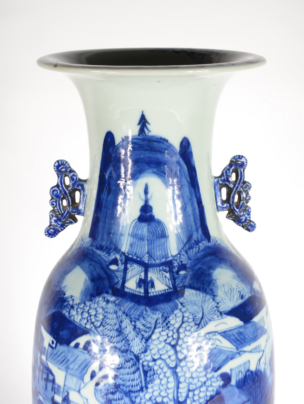Grande vaso de porcelana chinesa, decorado com paisagem em tons de... - foto 3 de 9