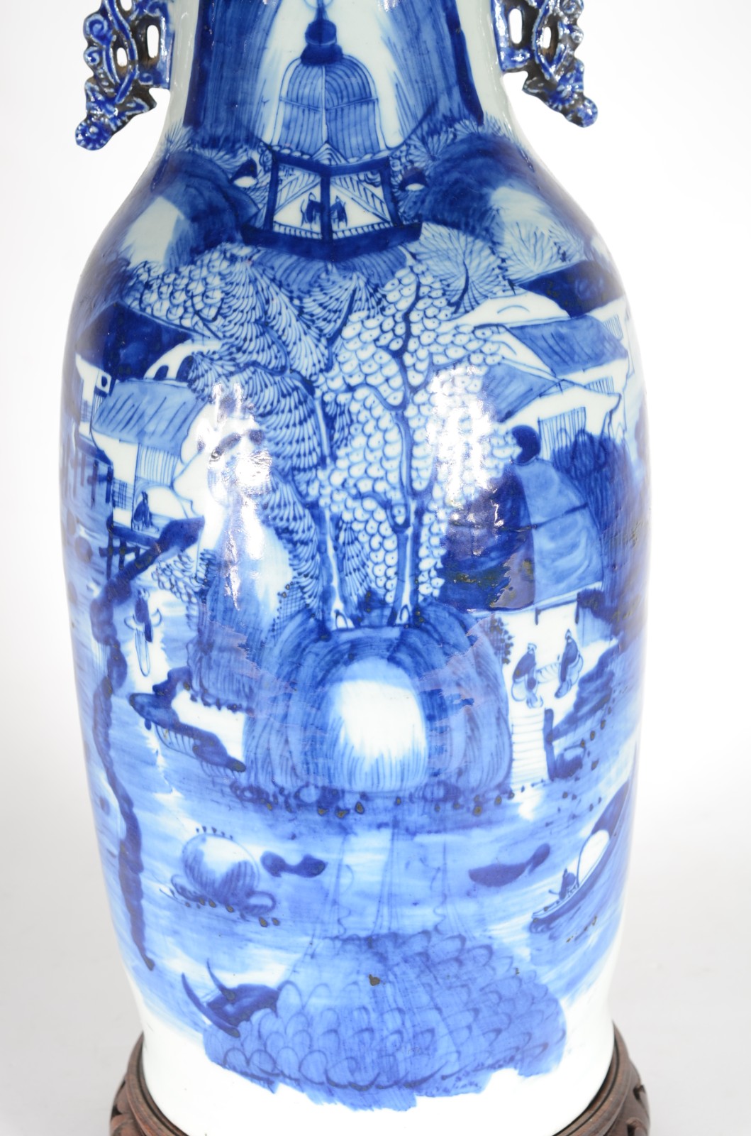 Grande vaso de porcelana chinesa, decorado com paisagem em tons de... - foto 4 de 9