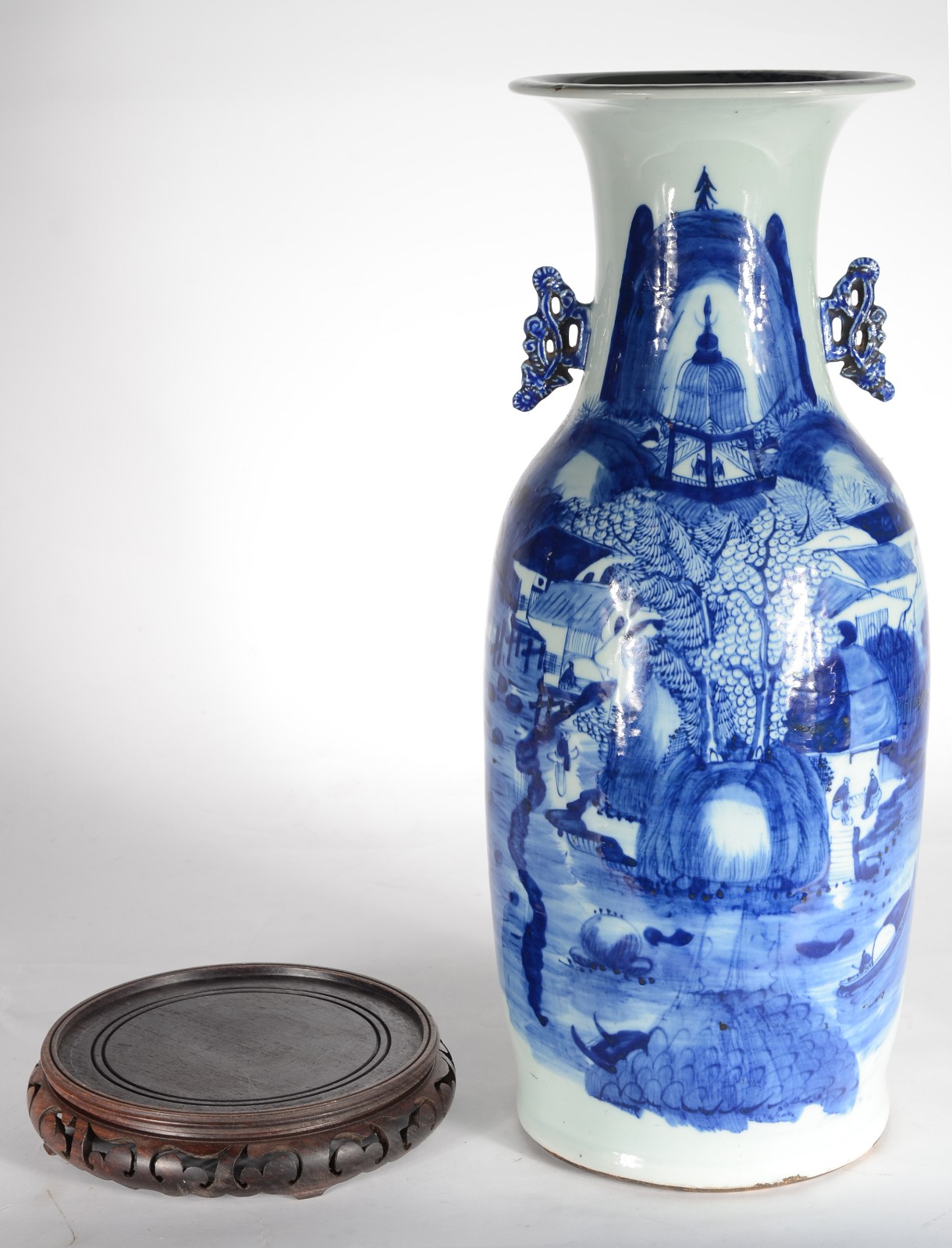 Grande vaso de porcelana chinesa, decorado com paisagem em tons de... - foto 6 de 9