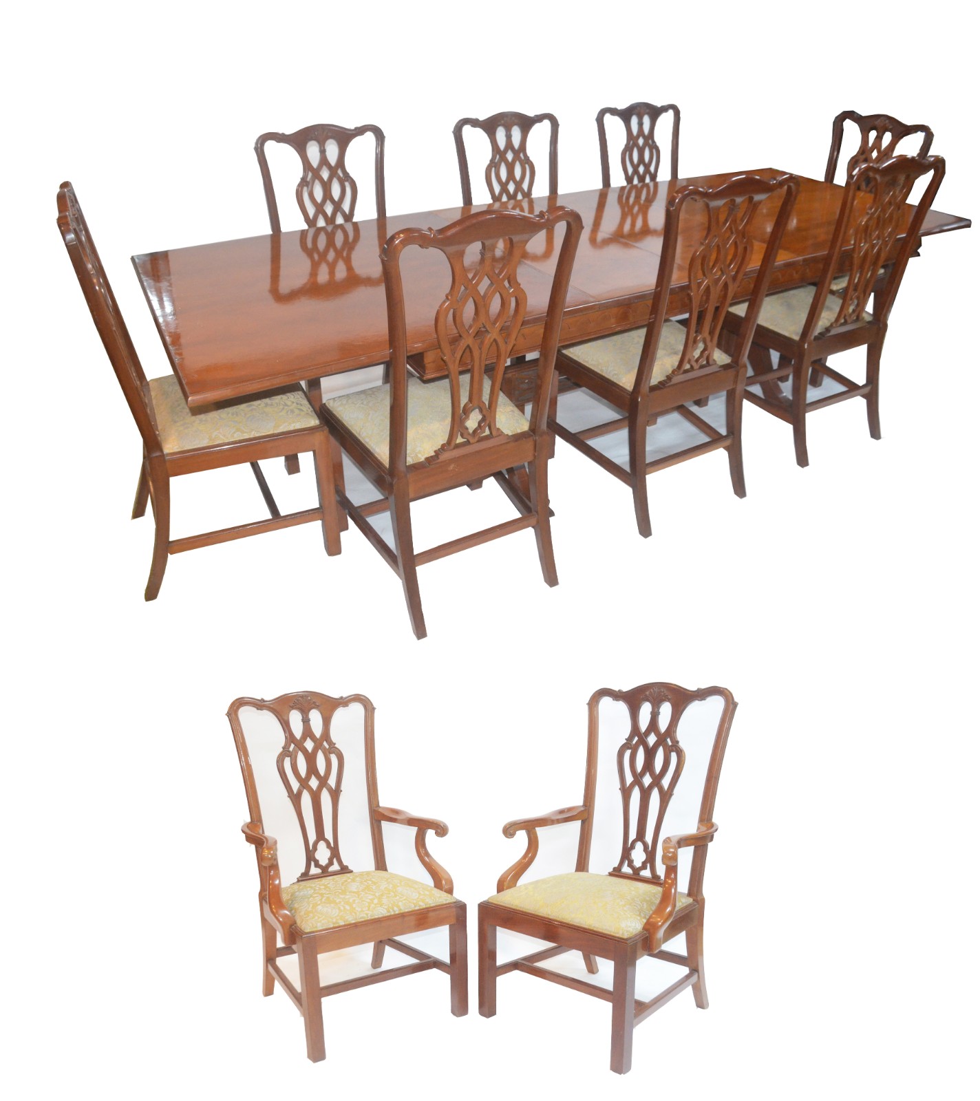 Mesa de jantar de madeira envernizada, duas tabuas extensoras (1,05... - foto 1 de 11