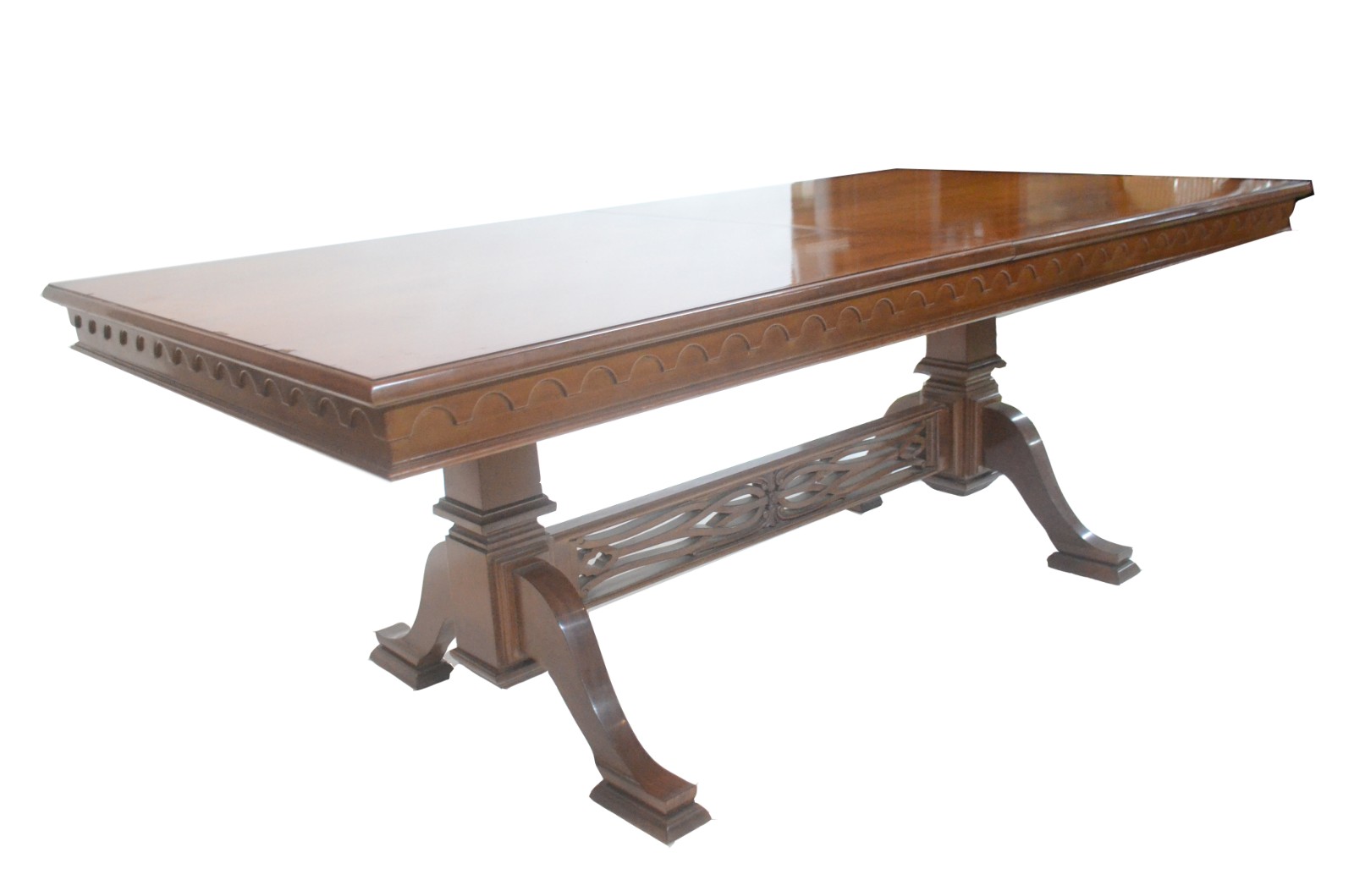 Mesa de jantar de madeira envernizada, duas tabuas extensoras (1,05... - foto 2 de 11