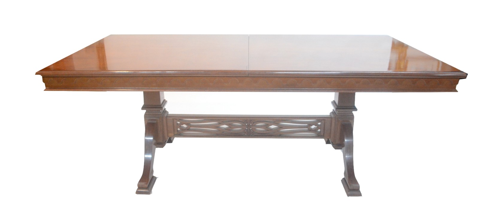 Mesa de jantar de madeira envernizada, duas tabuas extensoras (1,05... - foto 3 de 11