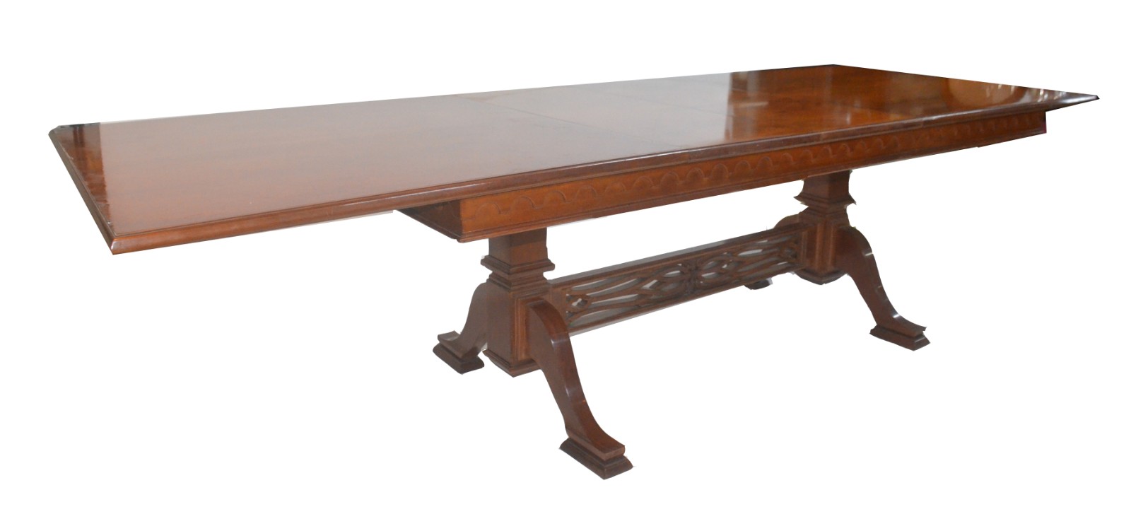 Mesa de jantar de madeira envernizada, duas tabuas extensoras (1,05... - foto 5 de 11