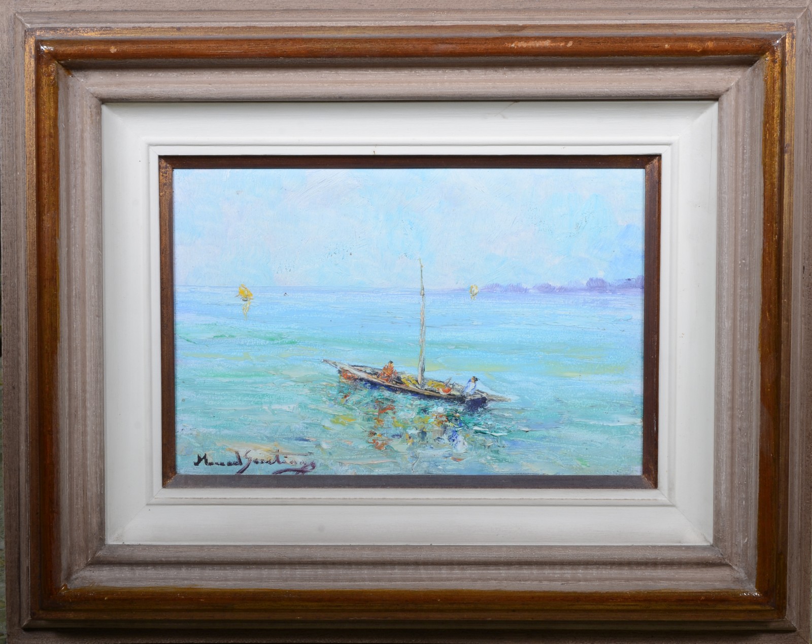 Manoel Santiago (1897-1987), Marinha com barco - foto 2 de 5