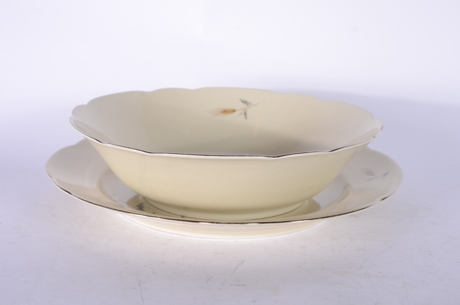 Aparelho de jantar de porcelana tcheca na cor bege com delicada... - foto 2 de 11