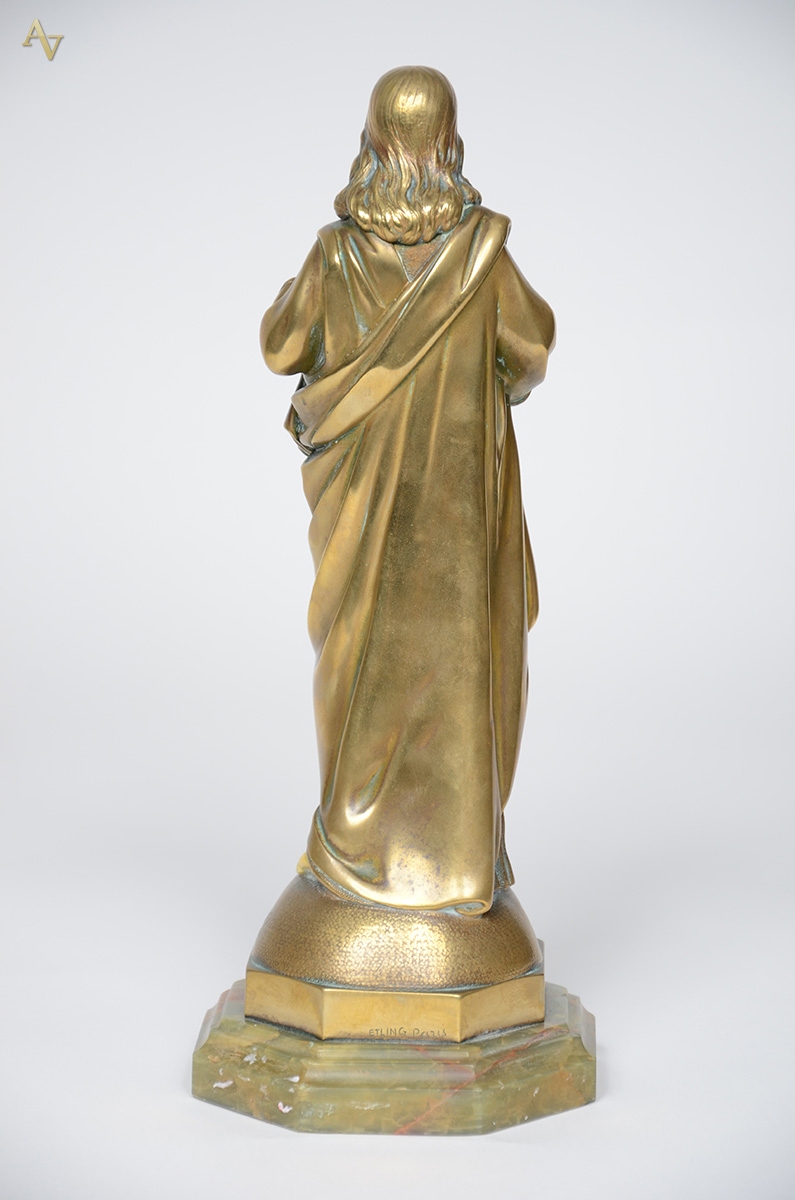 D.ALONZO - Estatueta de bronze e marfim, representando Sagrado... - foto 2 de 2
