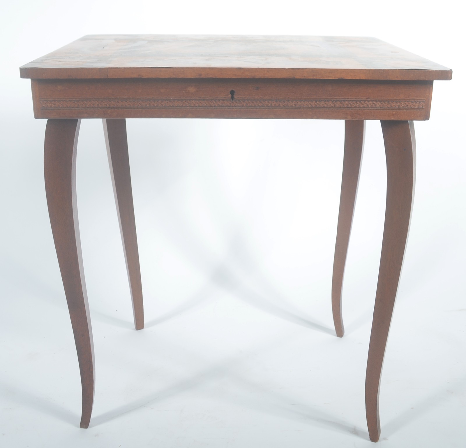 Mesa costureira italiana de madeira marchetada. Quatro pernas... - foto 2 de 9