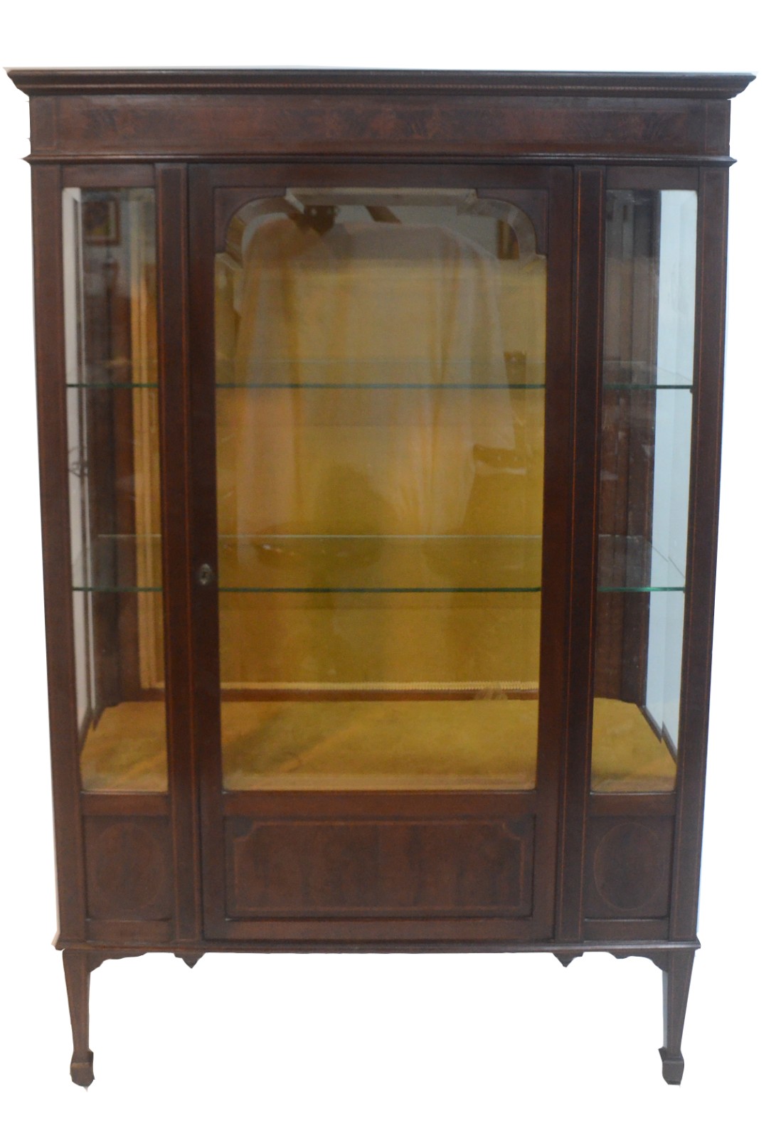 Vitrine de madeira nobre filetada com porta de cristal bisotado... - foto 2 de 7