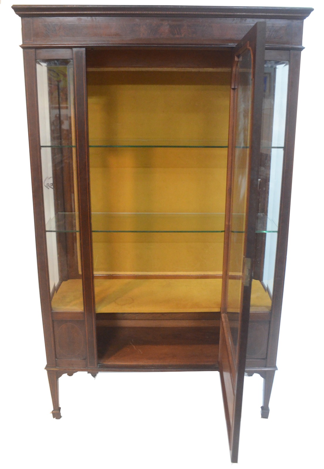 Vitrine de madeira nobre filetada com porta de cristal bisotado... - foto 3 de 7