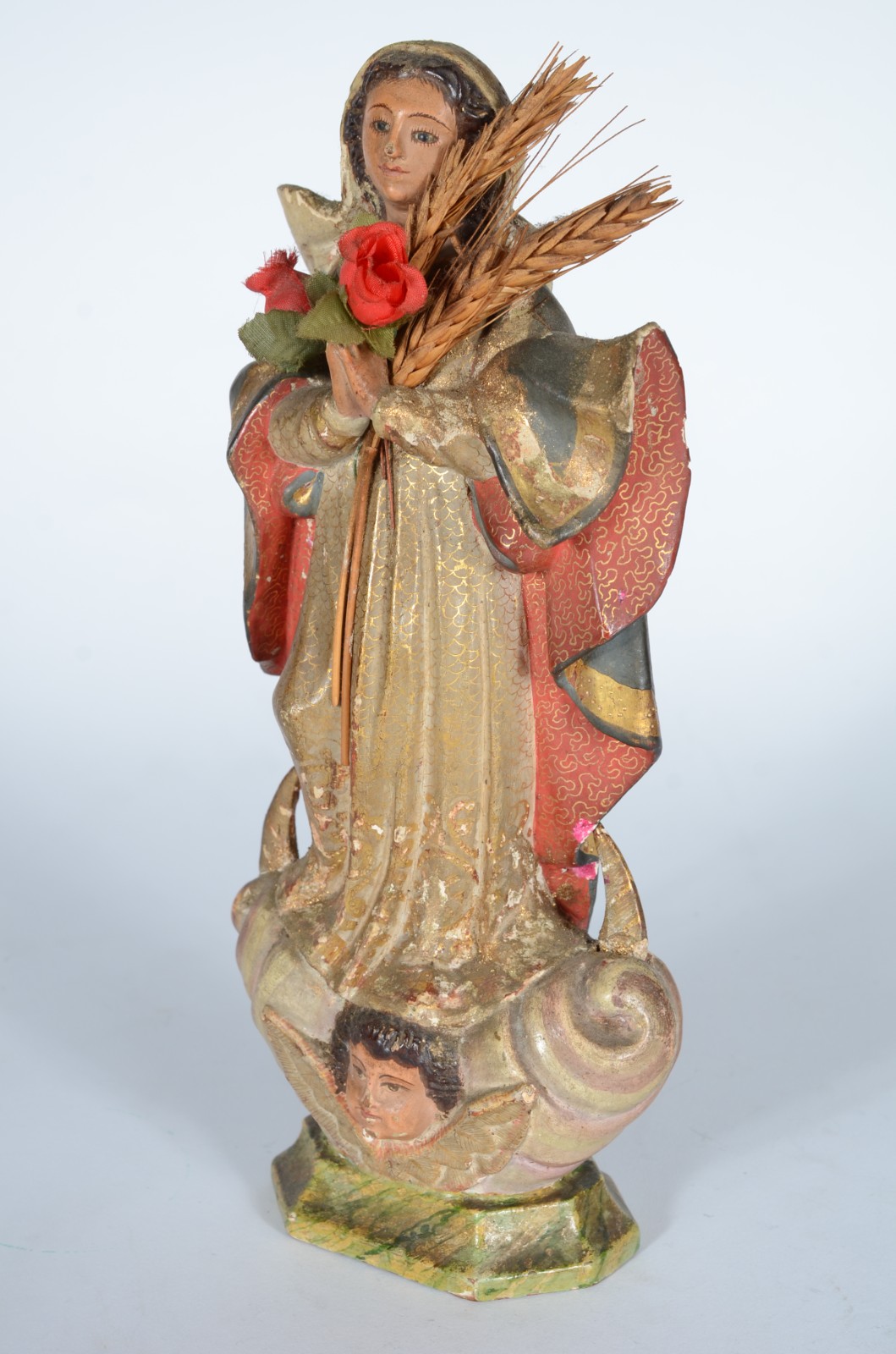 Nossa Senhora - Imagem de madeira policromada e dourada. Pequenos... - foto 2 de 8