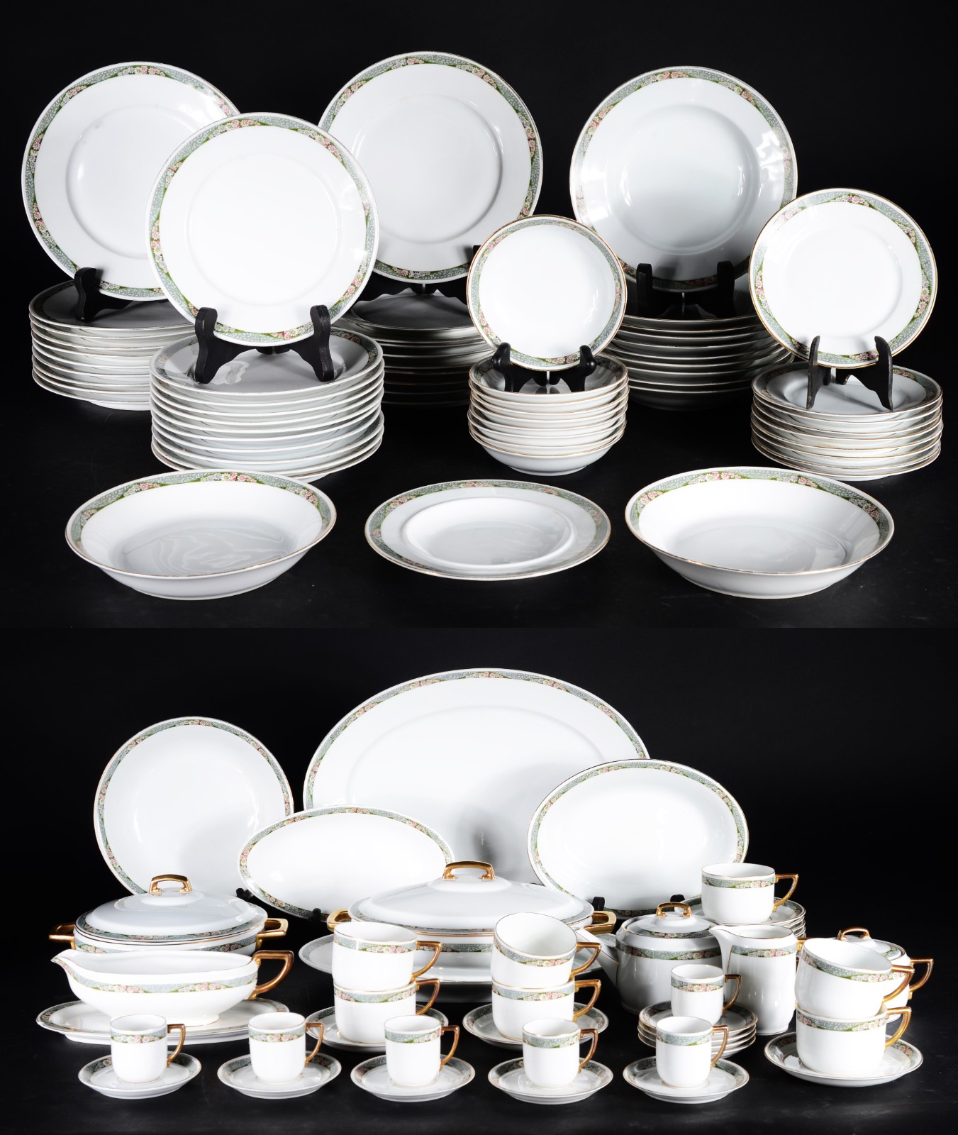 Aparelho de jantar, chá e café de porcelana Bavaria, composto de: 19... - foto 1 de 11