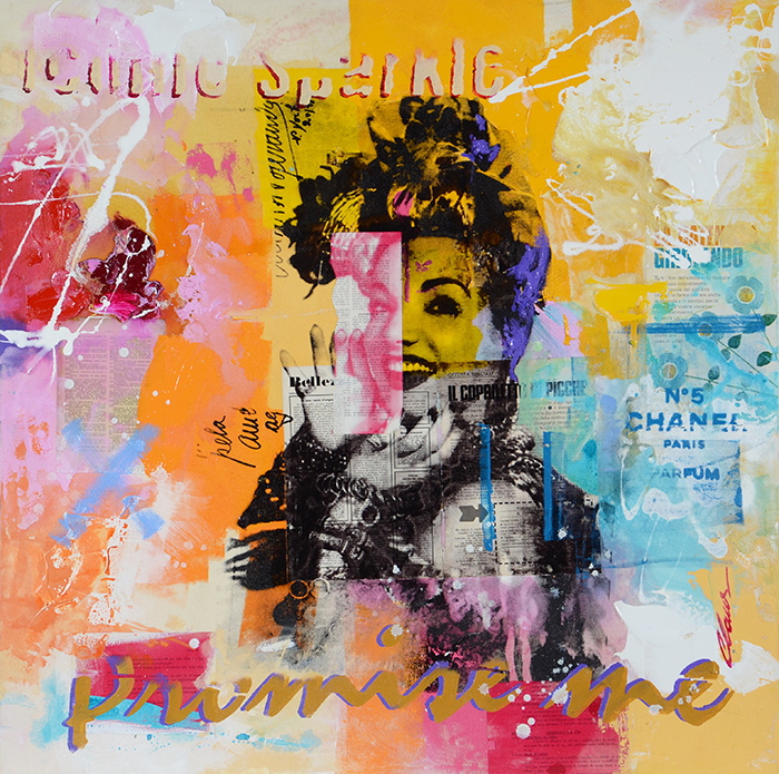 CLAUS COSTA (1971) - Carmen Miranda - téc. mista - 120 x 120 - foto 2 de 4