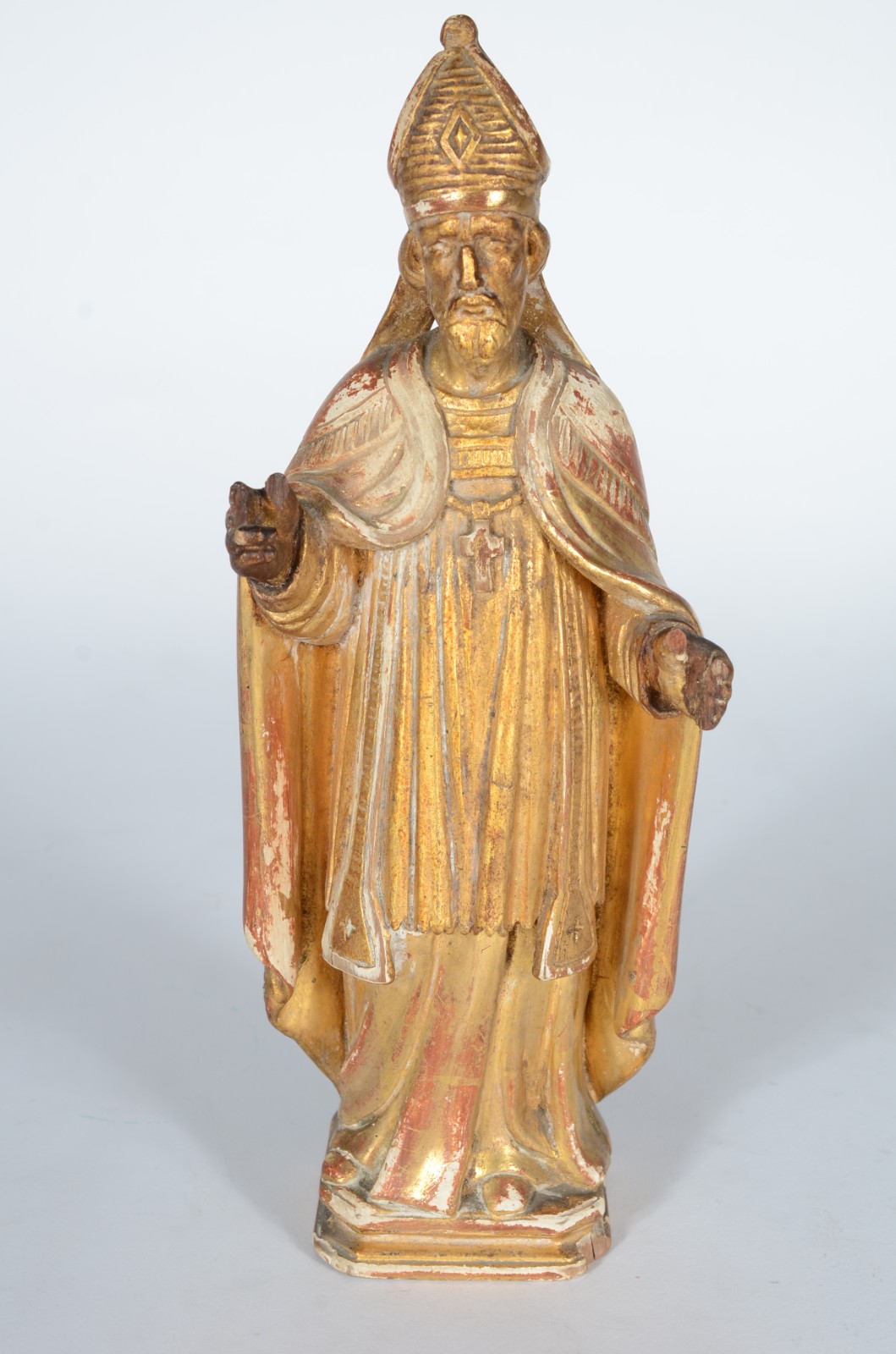 Santo Agostinho - Imagem de madeira policromada e dourada. Século XIX. - foto 1 de 7