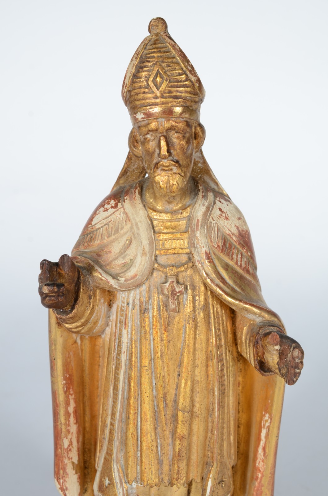 Santo Agostinho - Imagem de madeira policromada e dourada. Século XIX. - foto 2 de 7
