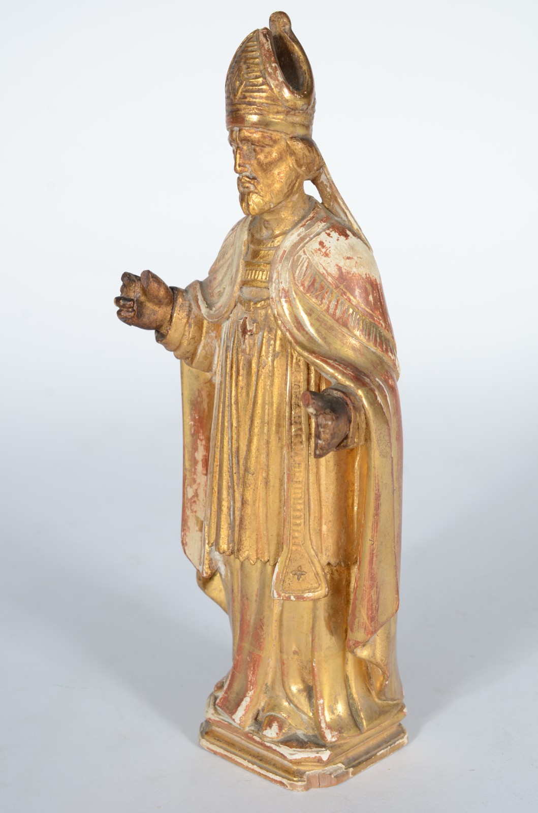 Santo Agostinho - Imagem de madeira policromada e dourada. Século XIX. - foto 3 de 7